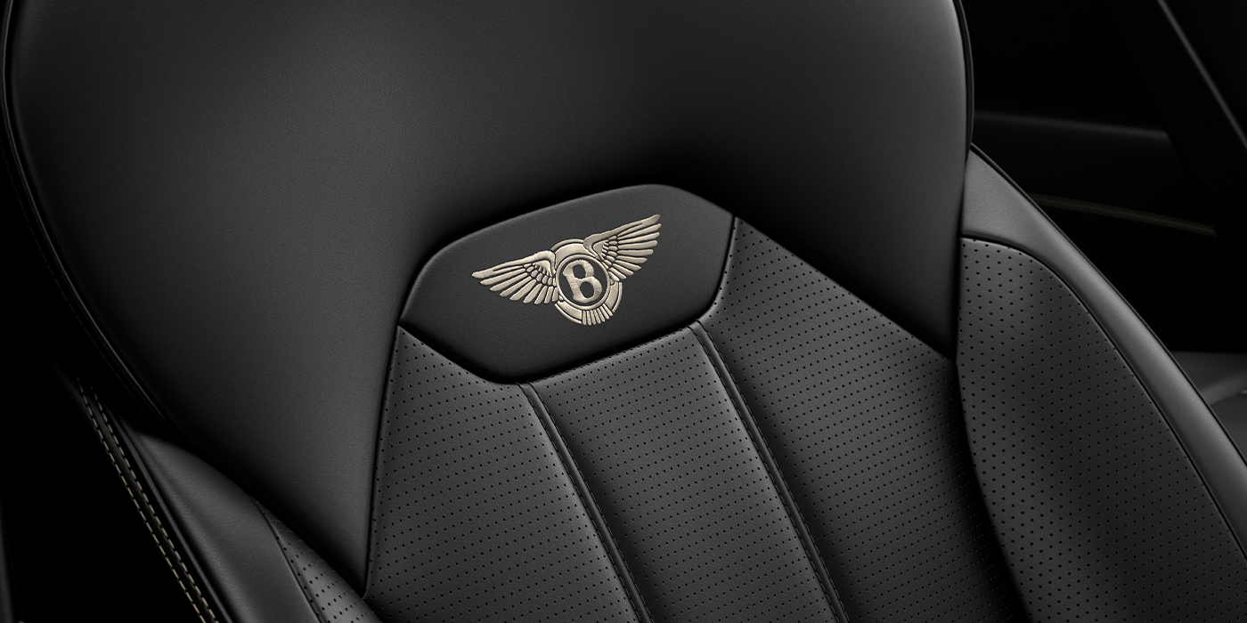 Bentley Sydney Bentley Bentayga SUV seat detail in Beluga black hide